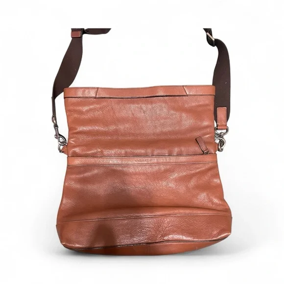 Rare Men’s Coach Vintage Leather Crossbody Messenger Bag Brown F71340